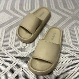 Stylish Beige Slide Sandals